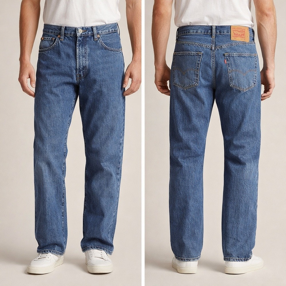 Levis 501 Original Fit Mens Blue Denim Straight Leg Button Fly Jeans 36x30